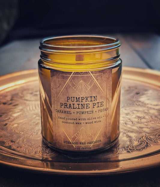 Vintage - Inspired Wooden Wick Candle - Vintage Wax Parlour