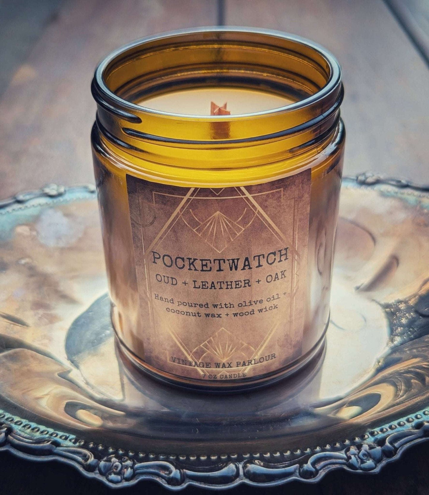 Vintage - Inspired Wooden Wick Candle - Vintage Wax Parlour